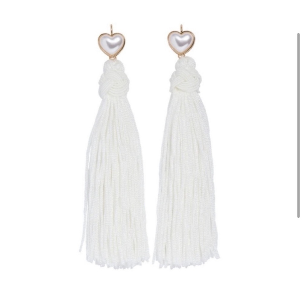Hill House Home White Tassel Earrings